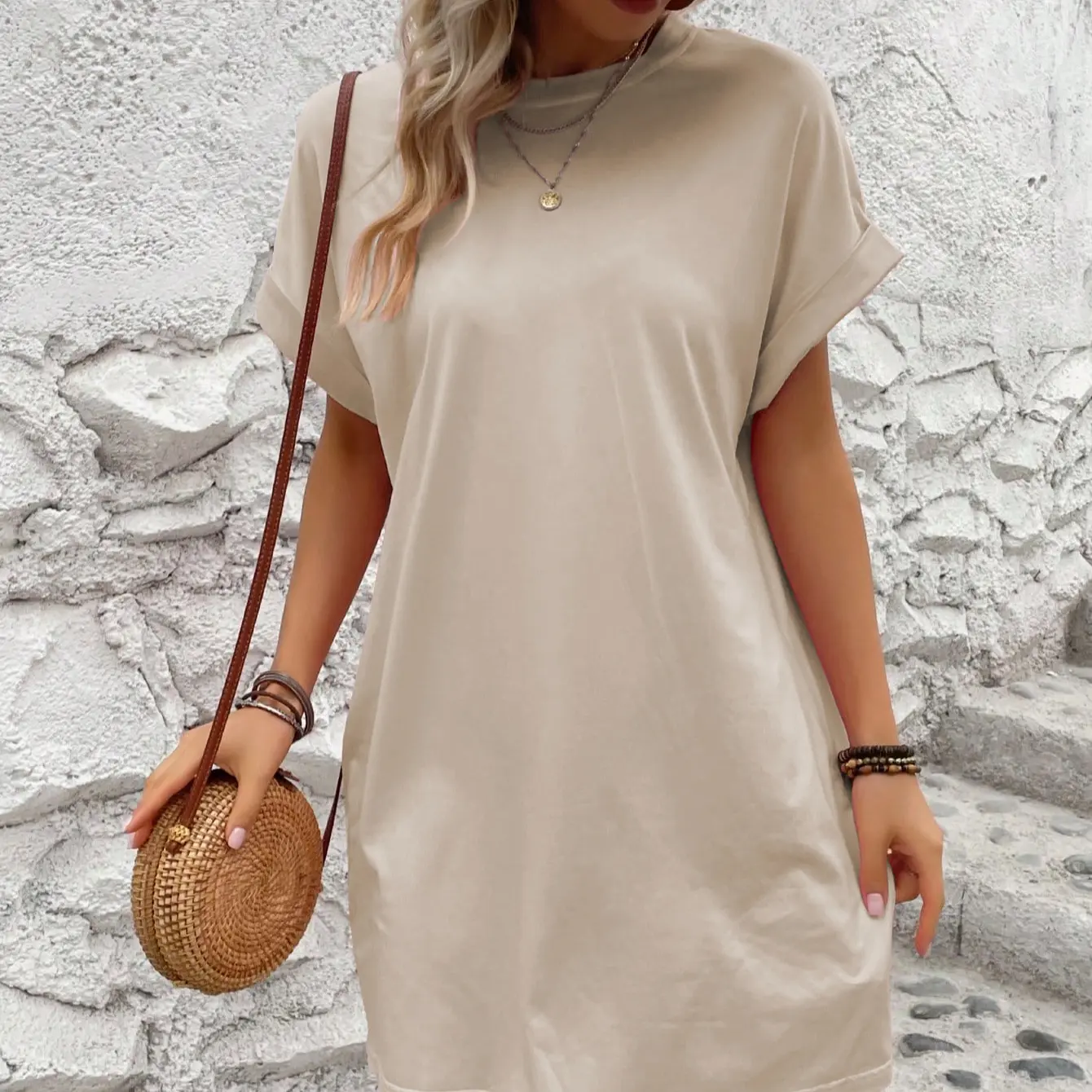 USBoutiqueCHIC Women's Relaxed Loose Fit Shirt Dress Long Sleeve Casual Tunic in Soft Brushed Fabric with Pockets for Effortless Style and Supreme Comfort