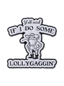 Y'all Mind If I Do Some Lollygaggin Funny and Denim Frog Brooch, Stylish Jewelry for Men and Women, Perfect Gift for Friends, Men Accessories, Alloy Brooch Pin, Lapel Brooch