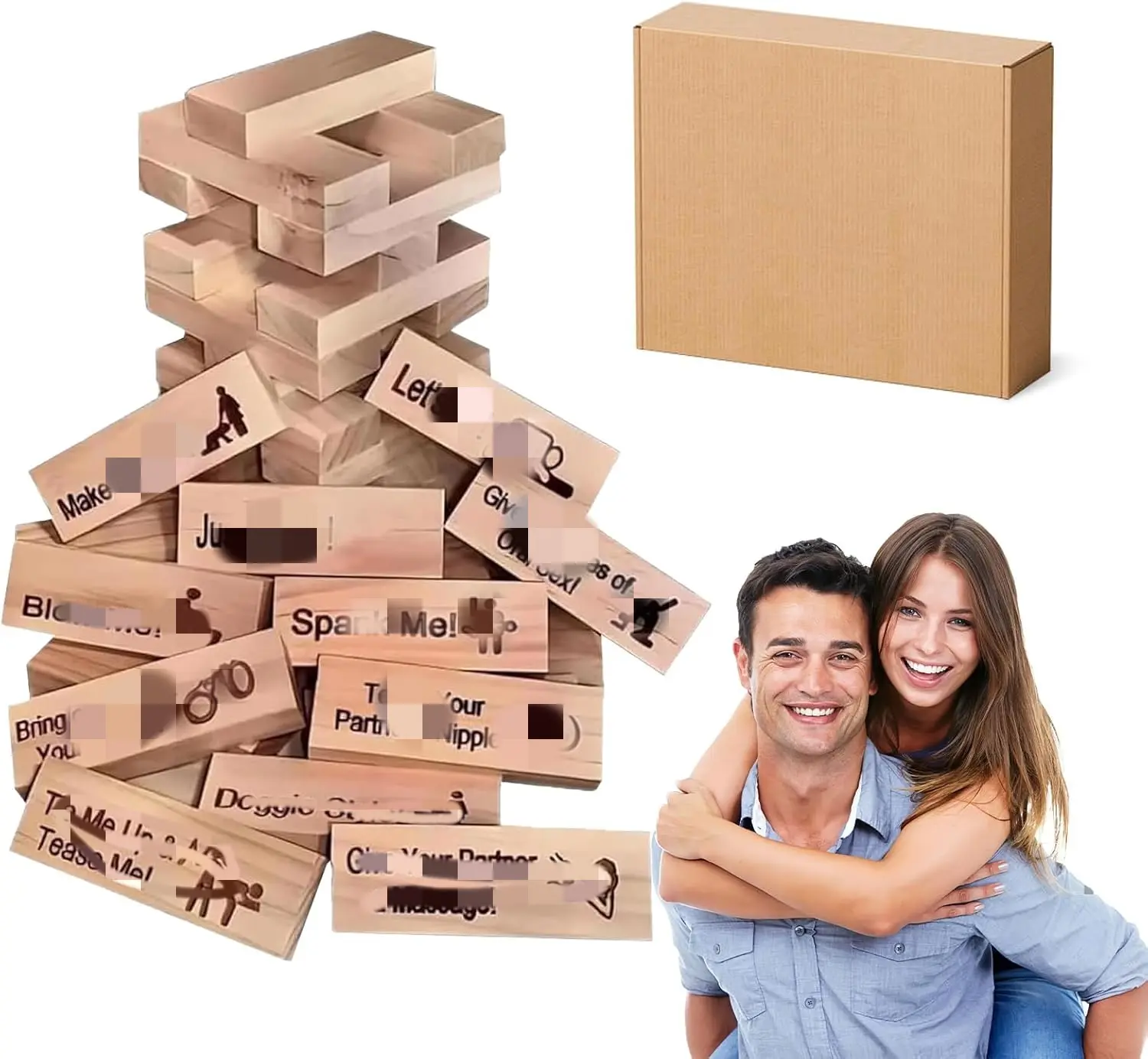 48-Piece Block tower game for dating,Stacking-tower game for couple,Gift for Friend,Best Game for Party.couple gifts for adults，gift giving among adults，graduation gifts