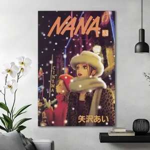Framed 1pc Nana Anime Poster For Bedroom Aesthetic Wall Decor Canvas Wall Art Gift,Anime Wall Art Print Canvas Posters ,Canvas Wall Art Poster Decor Pictures For Room Home Aesthetic Decoration,Suitable For Bedroom&Livingroom,Dining Room,Kitchen,Office,Bat