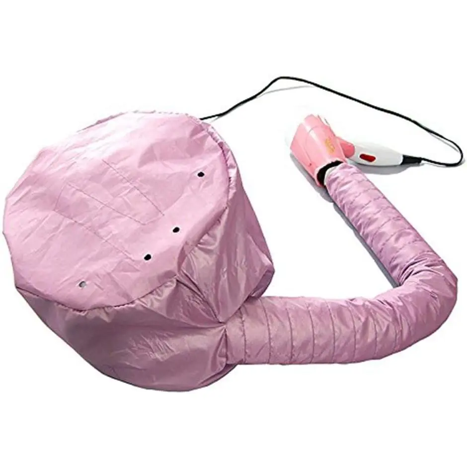 Glam Portable Soft Safety Hairdryer Cap - Handheld Hair Dryer Attachment, Salon-Style Treatment Mask, Baking Oil Hat, Long Lasting, No Compromises, Cruelty-Free, High-Performing, Insta-Worthy Finishes (Silver, Pink)