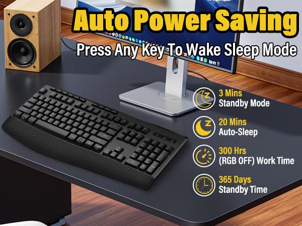 E-YOOSO Tri-Mode Wireless Mechanical Feel Keyboard - 104 Keys Full-Size Silent Quiet Keys - 8 RGB Backlit - BT5.0/2.4G/Wired - Ergonomic Palm Rest for Windows, Mac, Laptop, PS5, Xbox E-YOOSO Tri-Mode Wireless Mechanical Feel Keyboard - 104 Keys Full-Size Silent Quiet Keys - 8 RGB Backlit - BT5.0/2.4G/Wired - Ergonomic Palm Rest for Windows, Mac, Laptop, PS5, Xbox