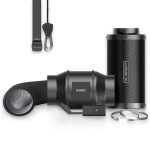 Air Filtration Kit 6" with Speed Controller, Inline Fan, Carbon Filter