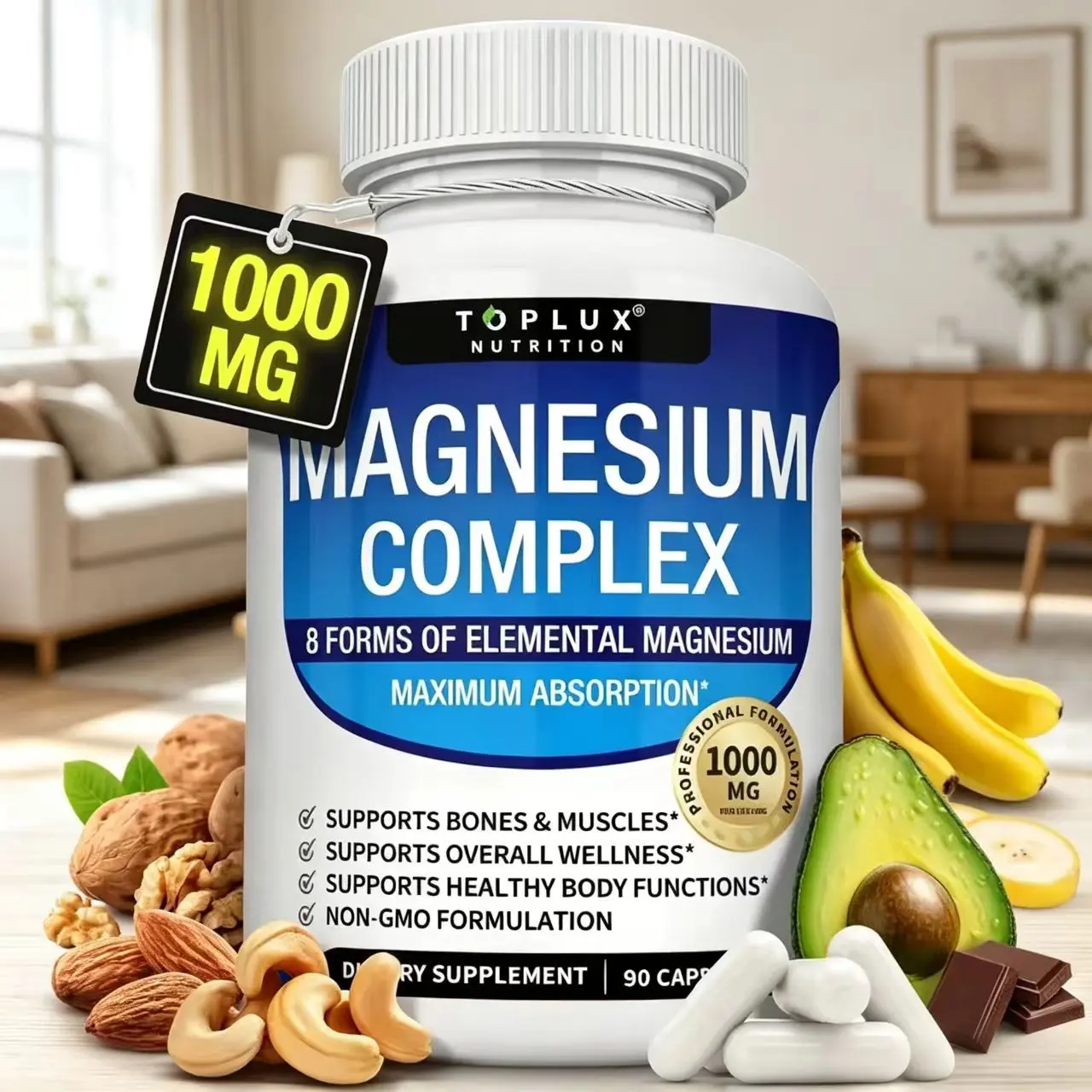 Toplux Magnesium Complex 8 Essential Magnesium Supplement
