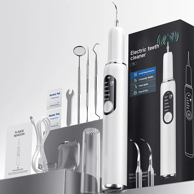 Plaque Remover for Teeth, Tartar Remover for Teeth Cleaning with 2 Replaceable Heads and 5 Adjustable Modes, Rechargeable Teeth Cleaning Plaque Remover for Home #fathersdaygift