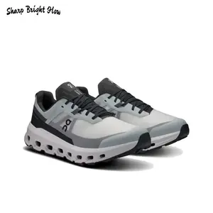 Lightweight Trail Running Shoes – Glacier Gray & Eclipse Black Mesh Upper with Hollow-Out Cushioning Sole for Hiking, Gym & Urban Commute