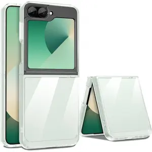 Phone Cases for Samsung Galaxy Z Flip 7 Z Flip 6 5 4 3 Military Grade Drop Protection Clear Phone Case Yellowing Resistant Anti-Scratch Hard PC Back Shockproof Hard Ultra-Thin Protective Cover Transparent case for ZFlip7.