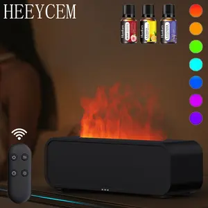 Musical Color Flame Diffuser Humidifier, Music Synchronized Aromatherapy Oil Diffuser, 3 Bottles of Essential Oil, Remote Control, Timing Function, Auto-off Function, Suitable for Bedroom, Home, Office, Give to Friends and Coworkers as a Gift