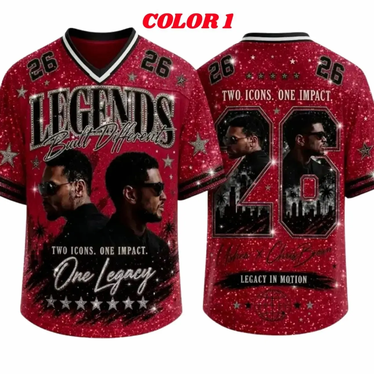 R&B Tour 2026 Baseball Jersey, Two Icons One Impact Graphic Shirt, Concert Fan Apparel, Music Lover Streetwear