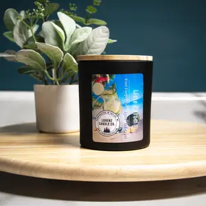 Lorenz Candle Co. - Lime Paloma Candle 11oz (Blood Orange, Lime, Agave & Cedarwood) Vegan-Friendly, Sox Wax, Wood Wick Decor Matte Scent Scented