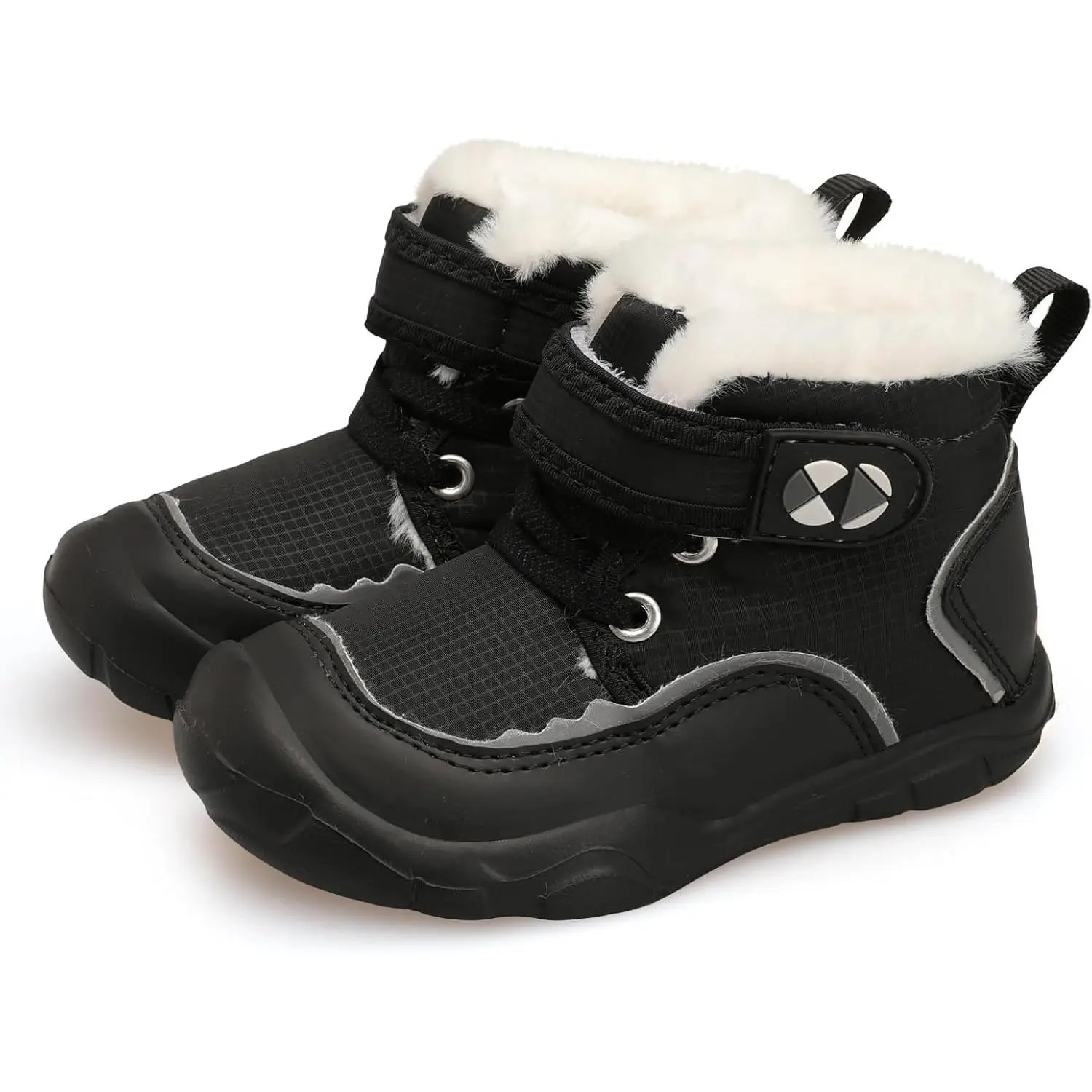 L-B11    Toddler Boots Boys Girls Winter Boots Waterproof Fleece Kids Snow Boots Faux Fur Booties Warm Walking Shoes for Indoor Outdoor