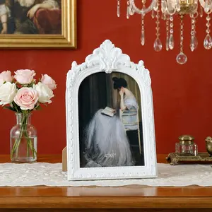 Vintage Arch Floral Frame, Bathroom Decor Small Object, European Style Home Desktop Decoration, Photo Display, Photography Prop