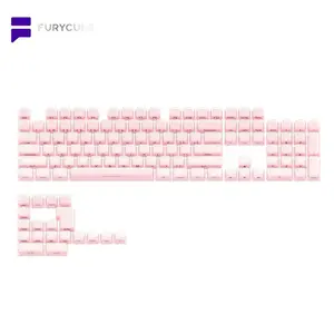 [Only Keycaps]FURYCUBE Transparent Jelly Keycap Set (123 Keys) ,PC Dual Color Injection Molding Keycap Double-shot,Side-printed, ASA Height, PC Material ,Customization Set for Mechanical/Magnetic Keyboards,Cute and Beautiful Keycaps,Gift,Office