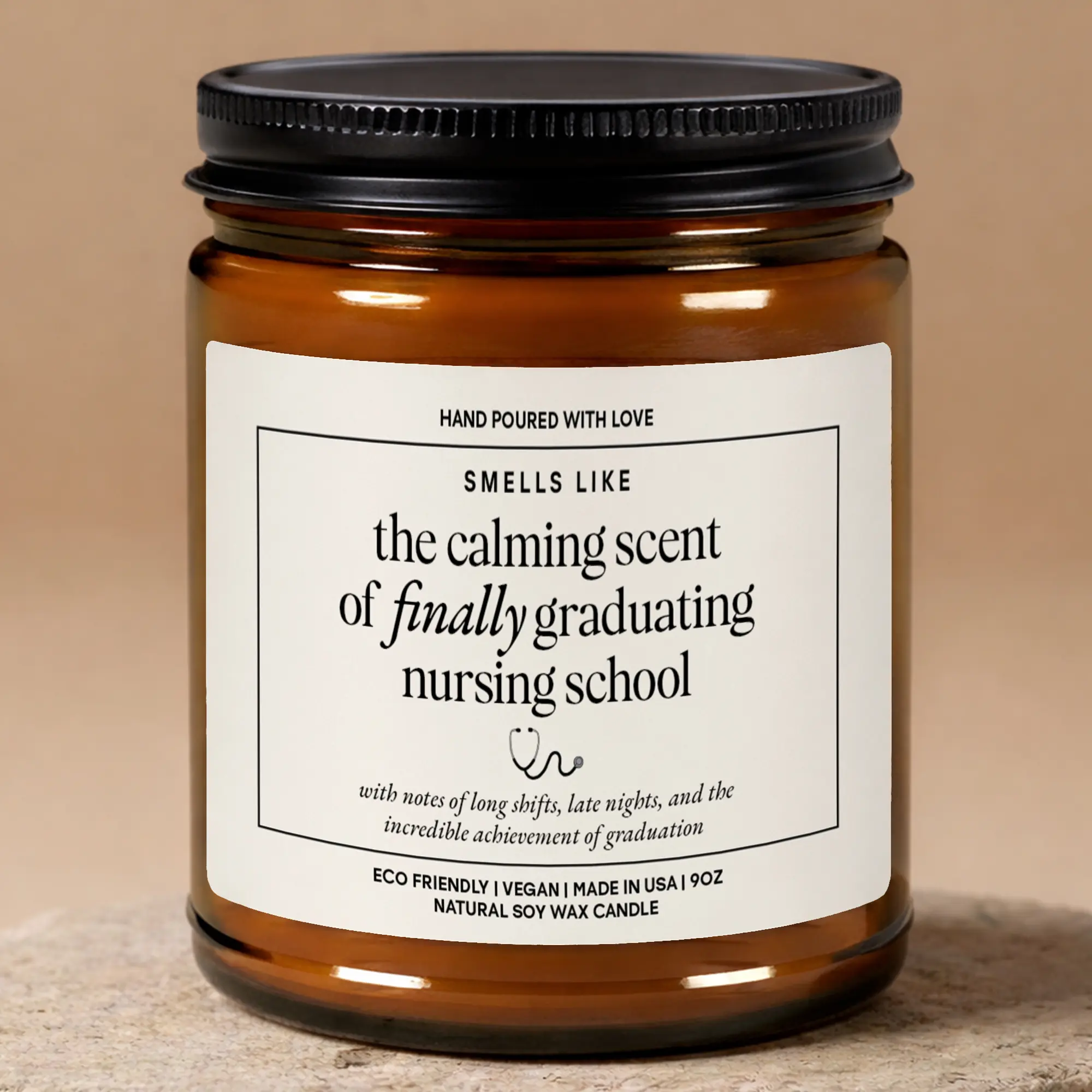 MAKEAGIFT Nurse Graduation Gift, Graduation Candle, Nurse Practitioner Candle, Nursing School Candles, Finally Graduated Gift, Achievement Gifts