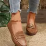 Women's Soft Sole Flat Shoes, Round Toe Loafers, Mirror Finish, All-Season Simple Design, Comfortable Casual Footwear, Walking Shoes