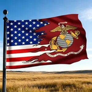 United States Marine  American Flag, USMC Eagle Globe & Anchor Patriotic Banner, 3x5 Ft Outdoor Indoor Decorative Flag