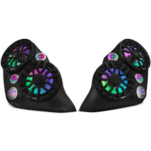 DS18 DS-SLG-F82LD Polaris Slingshot Dual Front Fender 8” Loaded Speaker Pods with Digital LED Lighting