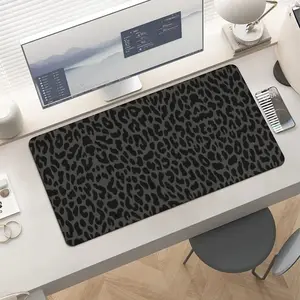 Black Leopard Cheetah Large Extended Gaming Mouse Pad & Keyboard Laptop Mat