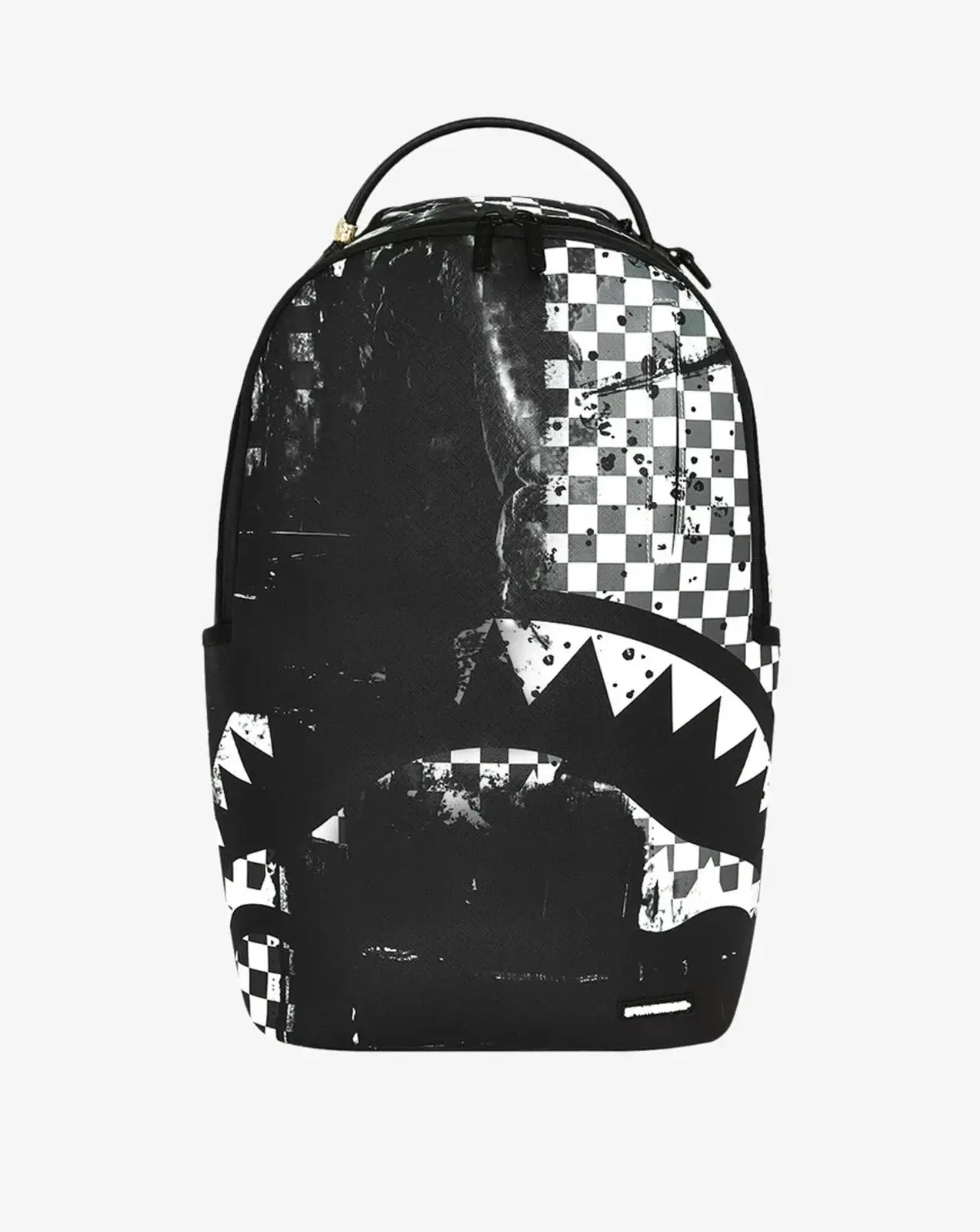 Sprayground Painted Over Check Backpack Unisex Black Adjustable Strap SPR252
