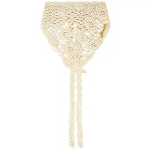 Ganni Crochet Head Scarf in Egret