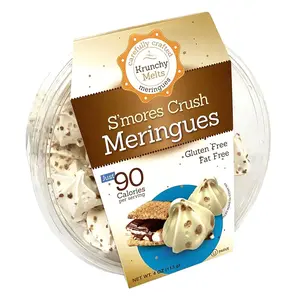 Krunchy Melts Original Meringue Cookies | S'mores Flavor | Only 90 Calories Per Serving | Fat Free, Gluten Free, Dairy Free (4 Oz)