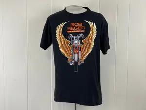 Vintage t shirt, Bob Seger t shirt, band t shirt, 1990s t shirt, tour t shirt, Rock & Roll t shirt, motorcycle, vintage clothing