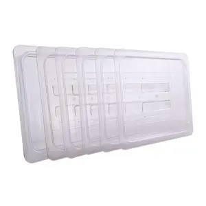 Hakka 1/2 Size Polycarbonate Food Pans Lid&Cover,Clear - Pack of 6