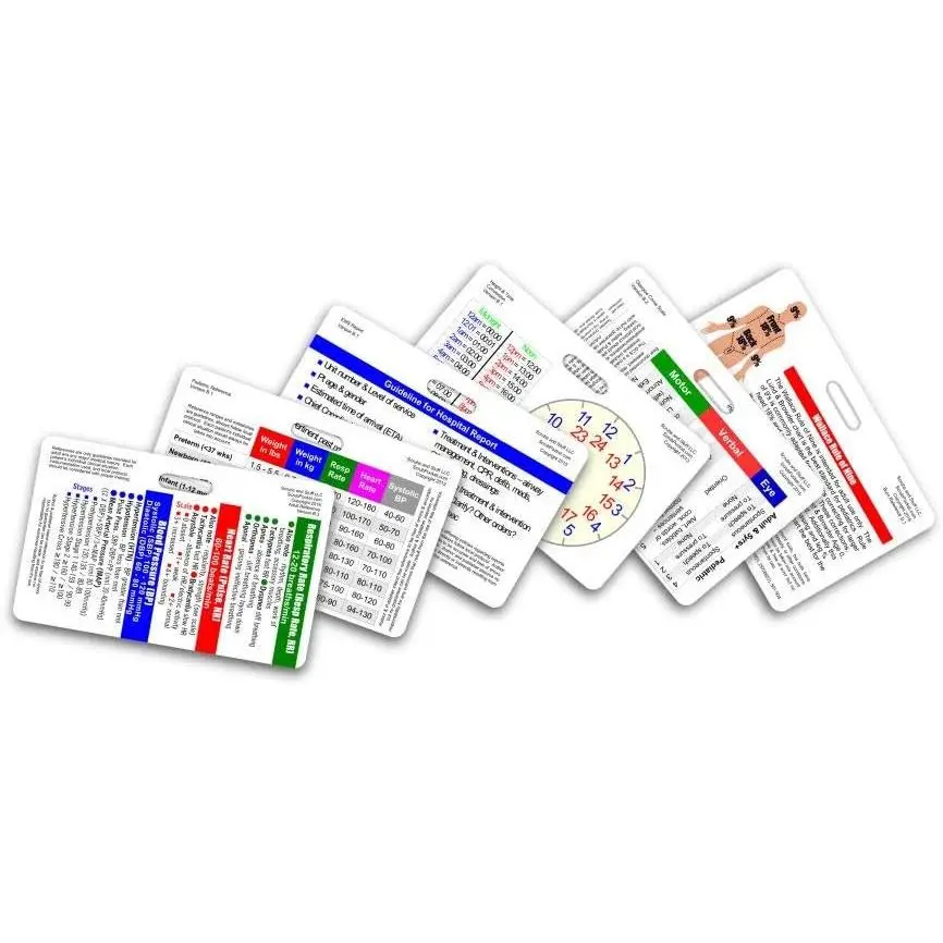 Mini EMT/First Responder Horizontal Badge Card Set - 6 Cards