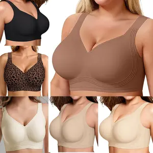 2026 Bras for Women Supportive Wireless Push Up Bra Full Coverage No Underwire Seamless Plus Size for Women,M-4XL Womenswear Womenswear Womenswear,M-4XL