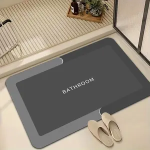 Diatomaceous Earth Bathroom Mat, Non-slip Absorbent Floor Mat, Soft and Comfortable Bathroom Mat, Suitable for Bathroom, Shower, Laundry Room, Bedroom, Living Room, Home Goods, Bathroom Drying Doormat