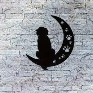 1PC Metal Dog Wall Decoration, Black Dog Wall Art, Dog Lover Present, Dog Decor Present For Dog Mom Wall Decoration Metal Wall Hanging Iron Crafts