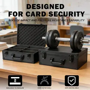 2 Packs Trading Cards Storage Box For 3" X 4" 35pt Rigid Card toploaders, With Safety Lock Settings, Sports Card Storage Boxes For Trading Cards, For PSA BGS SGC Top Loads Sports Card, Waterproof Hardboard Box