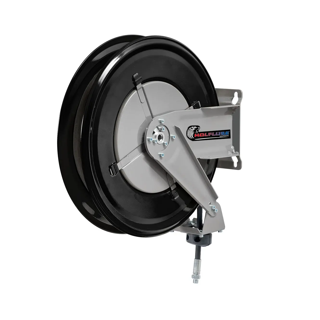 Wolflube Automatic Hose Reel for Grease - 3/8in - 65 ft Hose