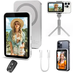 Vlog  Monitor Screen 4K 60fps Bluetooth Remote Magnetic Design for iPhone & Android Back Camera Monitor for Live Stream TikTok Enhance Your Content rotation selfie stick