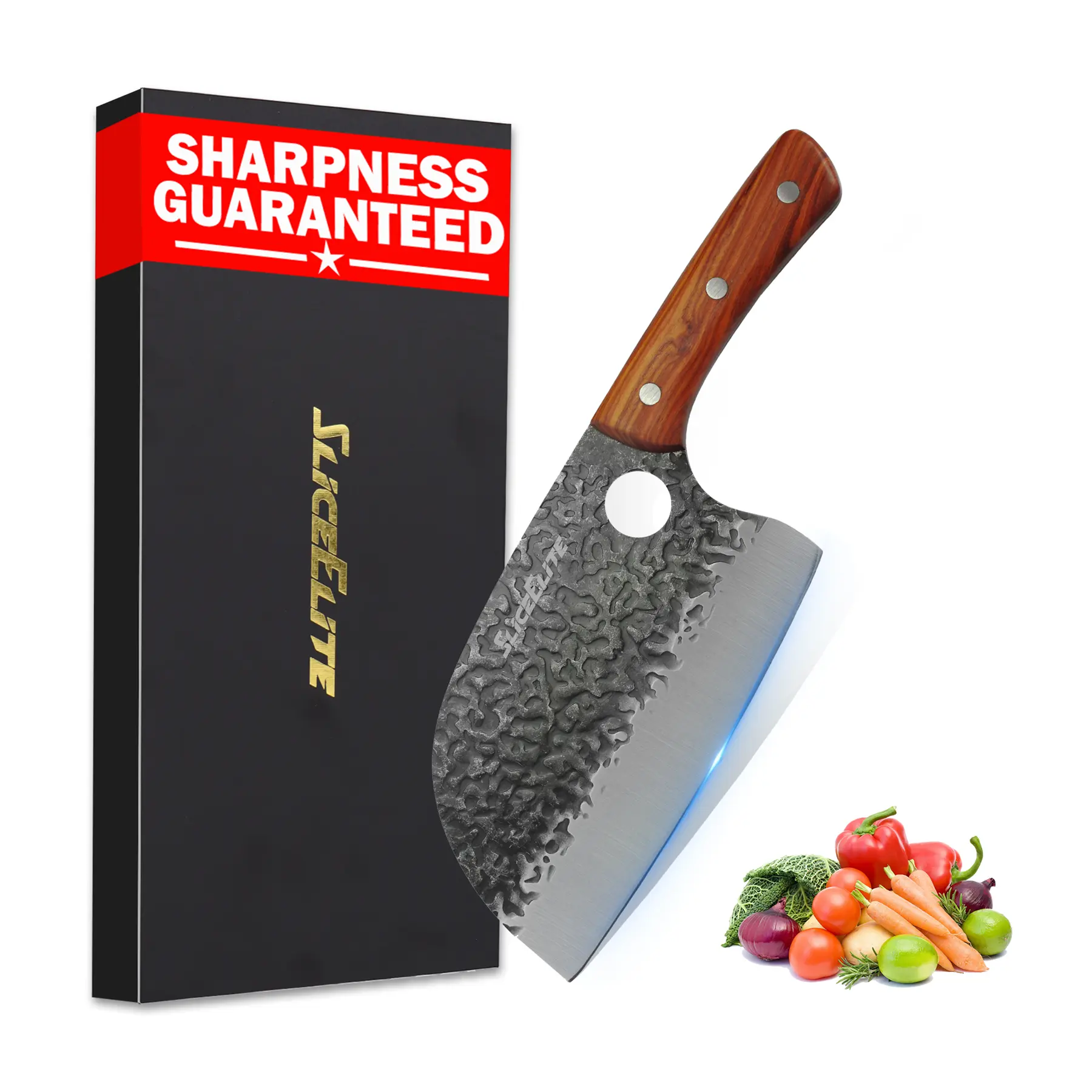 Serbian Chef Knife Vegetable Chopper Meat Cutting Kitchen Knife Food Prep