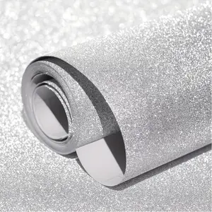 Shiny silver sequin self-adhesive wallpaper - Interior decoration with easy-to-stick vinyl contact paper, suitable for bedrooms and living rooms, Peel and Stick Wallpaper Designs, Textured Wall Paper, Decorative Wallpaper