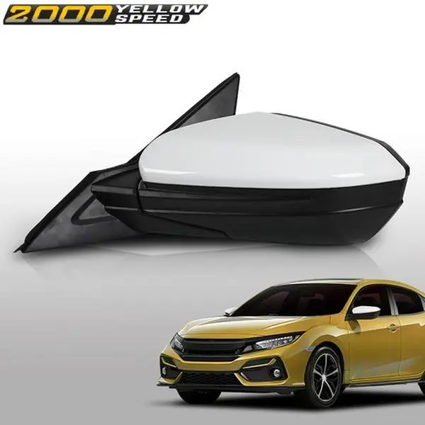 100% Brand New 1pc Left Driver LH Side Mirror Assembly, White, Direct Replacement, High Quality & Durable Fit for 16-21 Honda Civic Coupe Sedan, 1pc Left Driver Mirror