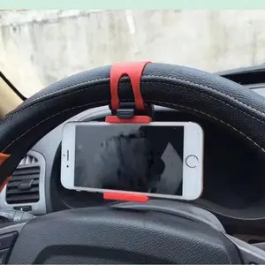 Clip on car steering wheel phone holder