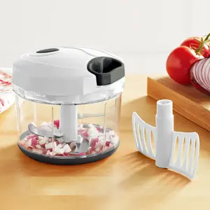 Quick Pull Chopper, BPA free , SS Blades, Food Contact Safe Material , White & Grey, Weight 320g