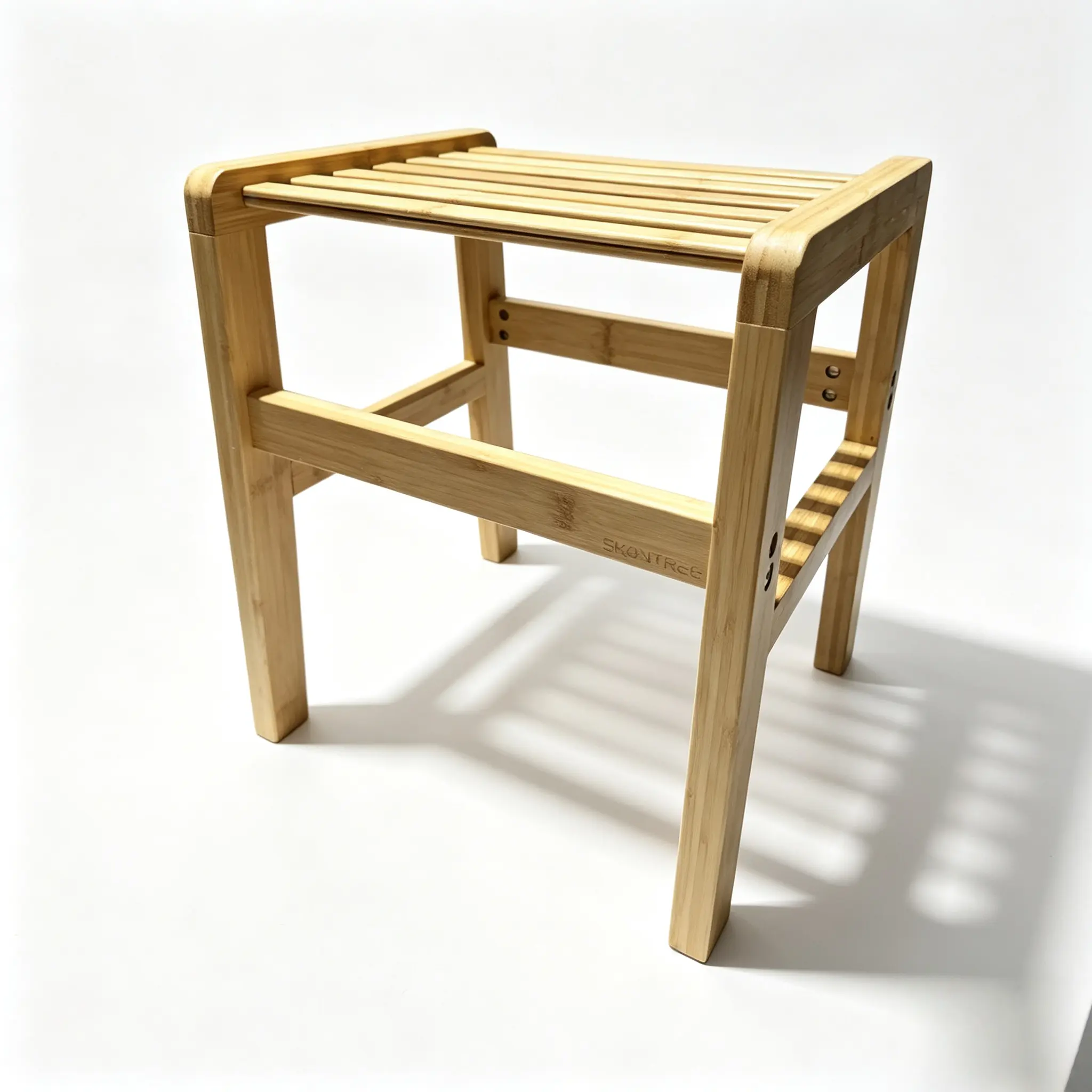 Large-Size Natural Bamboo Shower Stool - Modern Furniture, Safe, Eco-Friendly Indoor Seating Piece