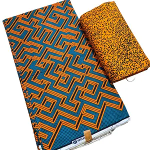 Teal and Orange Mix and Match African Print Fabric, Ankara Fabric, 100% Cotton Fabric