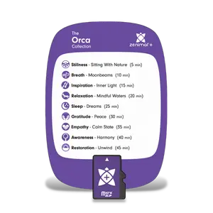 Orca Collection Micro SD Card Featuring 9 Soothing Music Only Tracks Played Through the Zenimal Device