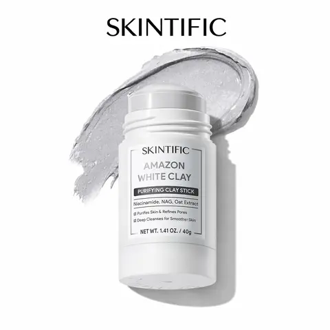 [New Launch] SKINTIFIC Amazonian White Clay Purifying Stick for Deep Cleaning and Pore Refining with Soothing Repair and Buttery Texture Safe for Sensitive Skin