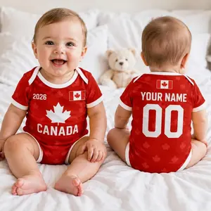 Personalized Canada Soccer Baby Jersey Onesie, Custom Name & Number Infant Bodysuit, Brasil Baby Outfit, Baby Shower Gift YRY