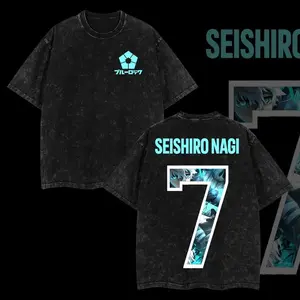 Blue Lock Seishiro Nagi Tshirt, Anime Double Printed Vintage Washed Tee, Oversize Anime Manga, Anime Merch, Blue Lock Fans,