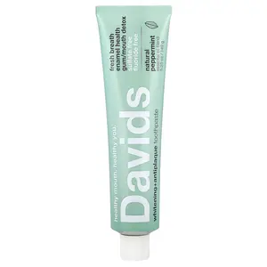 Davids Whitening + Antiplaque Toothpaste, Natural Peppermint, 5.25 oz (149 g)
