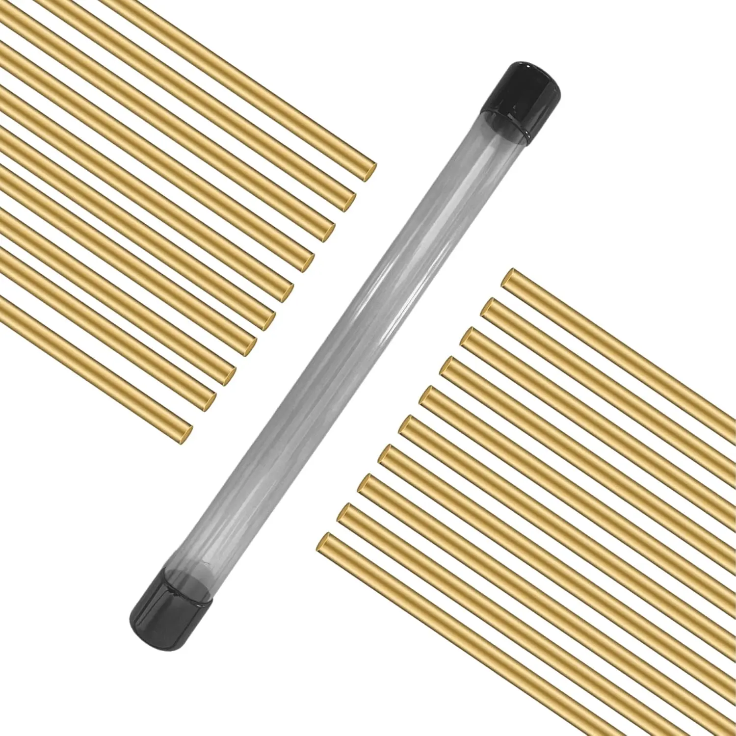Brass Brazing Rods - 1/16 in x 13 in Length, 20 Sticks Low Temp Solid Welding Rods for DIY Craft, Appliance Repair, Facilitates Storage and Usage