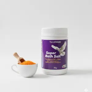 NaturalCelador Super Bath Salt for Pigeons - Eucalyptus Oil & Mint - 750gr - Natural Care for Soft & Clean Feathers - Easy to Use - Daily Routine