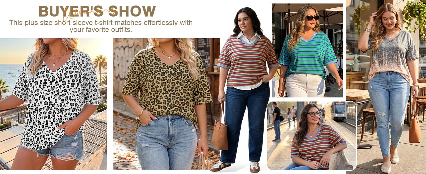 Tankaneo Women's Plus Size V Neck T Shirts Summer Half Sleeve Tees Casual Loose Fit Cotton Tunic Tops Tankaneo Women's Plus Size V Neck T Shirts Summer Half Sleeve Tees Casual Loose Fit Cotton Tunic Tops