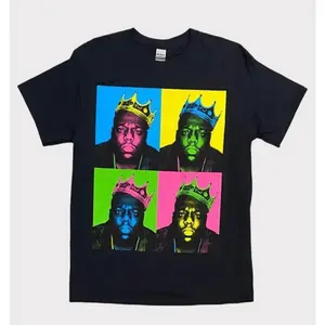 King Biggie N Color Black Graphic Tshirt 90s Hip Hop Legends Shirt Tupac Shirt Biggie Eazy E Hip Hop Mus Cotton Tee for All